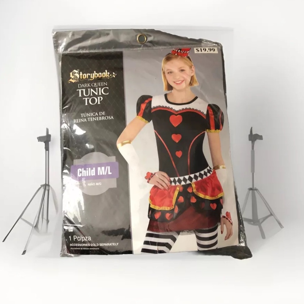 Storybook Dark Queen Tunic Top Costume Child M/L Girls Halloween Dress Up Shirt